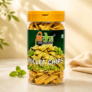 MILLET CHIPS PUDINA 150 GM GLUTEN FREE | HIGH PROTEIN | NO PALM OIL | HEALTHY SNACKS | 100% NATURAL