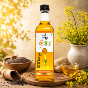 Yellow Mustard Oil Wood Pressed (As Like Virgin Oil) 1 LTR (910 gm) Ancient Kohlu/Kachi Ghani Method