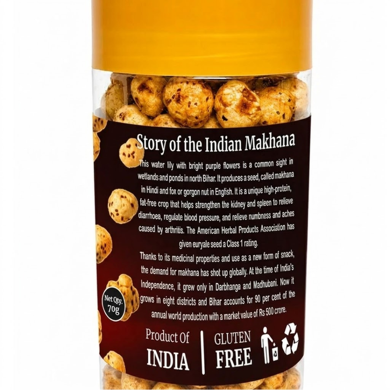 Roasted & Flavoured Makhana Peri Peri 70 GM Gluten Free | High Protein | Rich in Calcium | High Fibre | Cholesterol Free | No Palm Oil | Not Fried Only Roast | 100% Natural