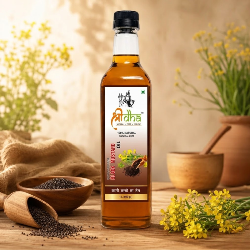 WOOD PRESSED OILS COMBO (AS LIKE VIRGIN OIL) ANCIENT KOHLU/KACHI GHANI METHOD PACK OF 4 (1 LTR EACH) YELLOW MUSTARD, GROUNDNUT, COCONUT & BLACK MUSTARD