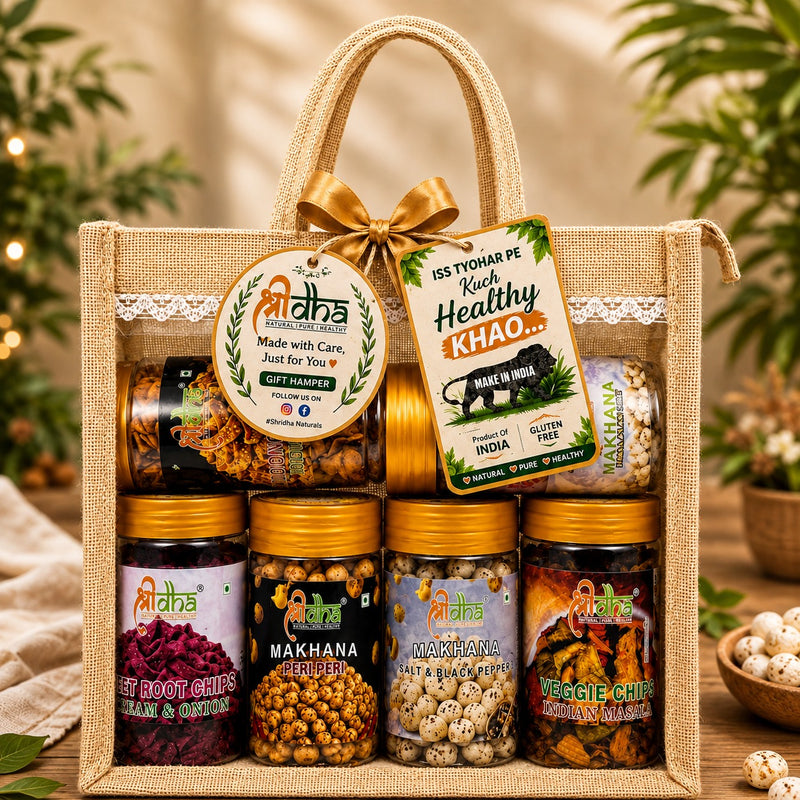 3 pcs 70 gm Roasted & Flavoured Makhana + 3 pcs 150 gm Healthy Chips   GLUTEN FREE | HIGH PROTEIN | NO PALM OIL | HEALTHY SNACKS | RICH IN CALCIUM | HIGH FIBRE | CHOLESTEROL FREE | NO PALM OIL | NOT FRIED ONLY ROAST | 100% NATURAL  discription de best