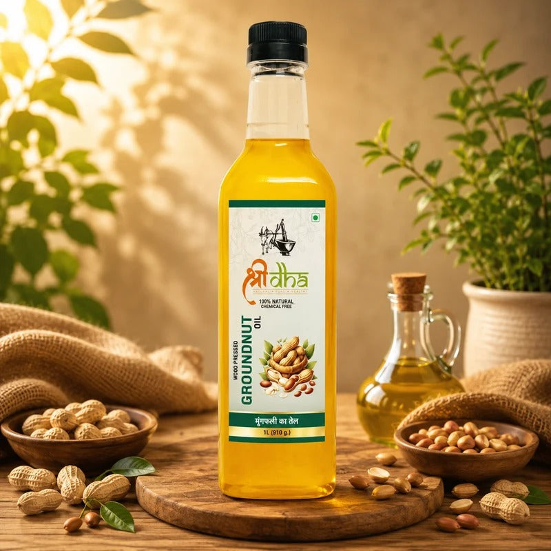 WOOD PRESSED OILS COMBO (AS LIKE VIRGIN OIL) ANCIENT KOHLU/KACHI GHANI METHOD PACK OF 3 (1 LTR EACH) GROUNDNUT, YELLOW MUSTARD & COCONUT